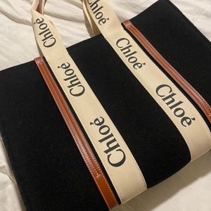 Chloe large woody tote bag - Black